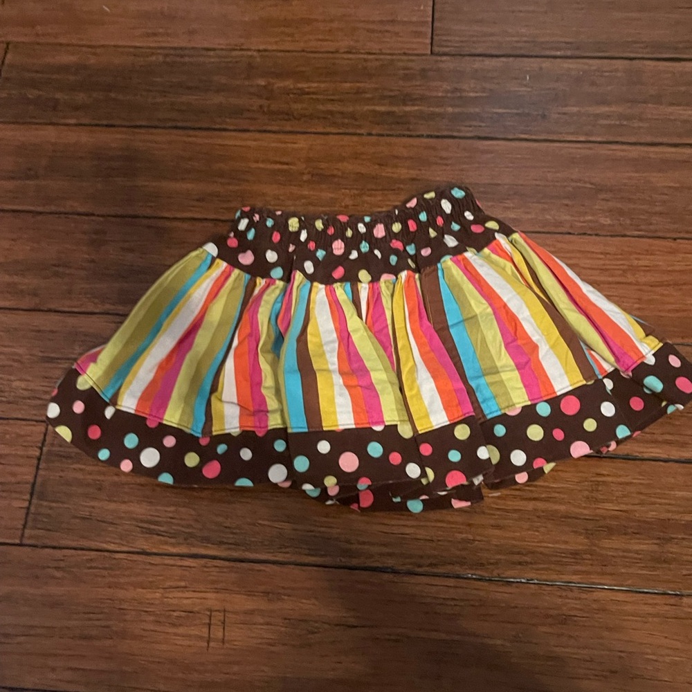 Pink and Brown Tutu Skirt with Polka Dots